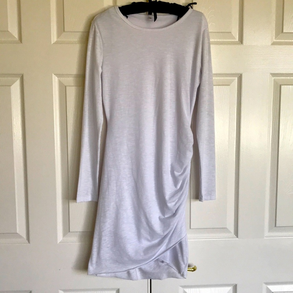 Long sleeve runched side dress